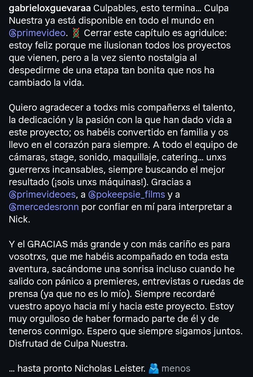 SGC01671's tweet photo. Gab y Nic despidiéndose de esta trilogía me pone muy nostálgica... Pero no quita que como FAN DE LOS DOS, esto es un cierre de un capítulo de todo lo que se viene para ellos, individualmente siempre los apoyaré y estaré orgullosa de sus logros, ME DECLARO CULPABLE DE AMARLOS 🪢 https://t.co/lqiUyinSKt