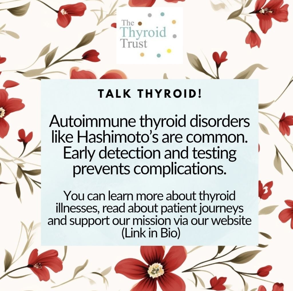 #Talk Thyroid
Learn More here: thyroidtrust.org