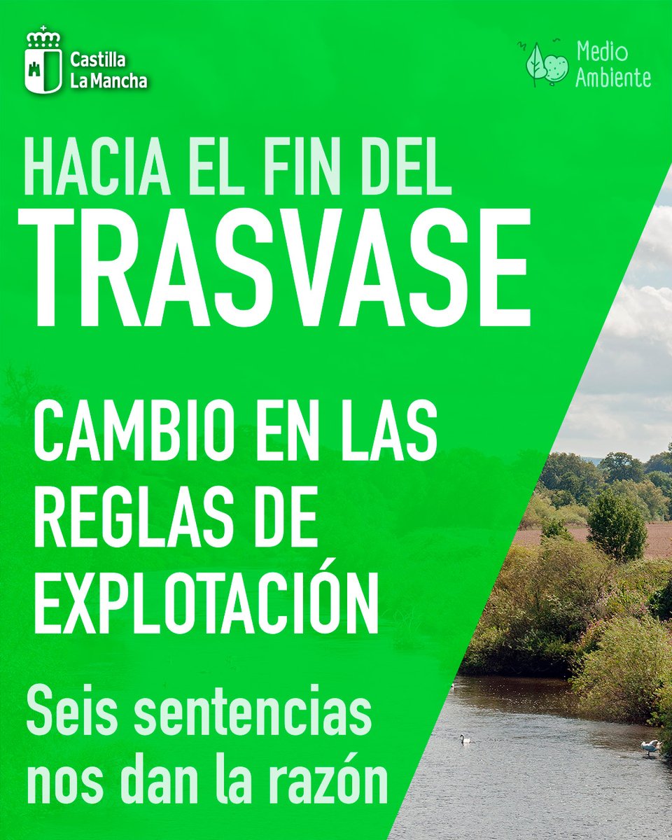 gobjccm's tweet photo. 💧 Defendemos los intereses hídricos de la región, con la vista puesta en el fin del #trasvase mediante el cambio en las reglas de explotación. 

Seis sentencias nos dan la razón sobre la necesidad de garantizar los caudales ecológicos. 

#DebateCLM2025 https://t.co/rMi9FMZ4wc
