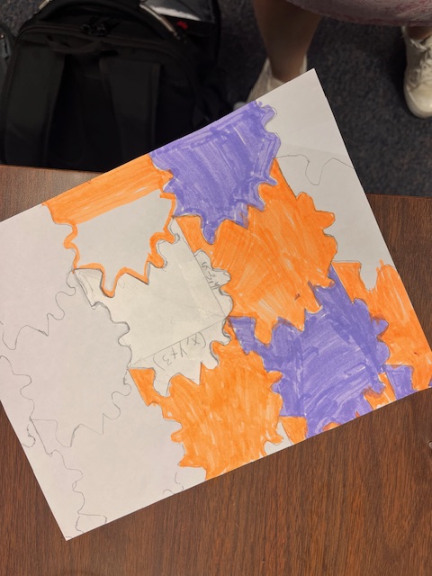 MrsCookMSMath's tweet image. What allows a shape to tesselate? What is a tessellation? Do all tessellations come for a translation? What other ways can you build a tessellation? Ss really enjoyed this activity.