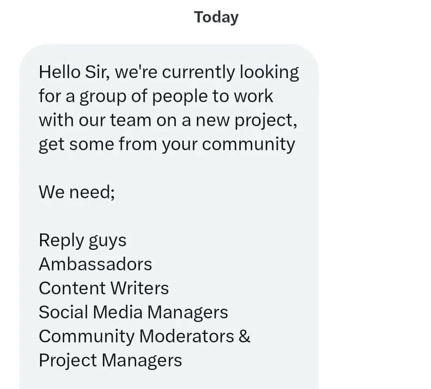 0xTrix444's tweet image. I'm Hiring!!!!
Looking for Web3 Enthusiasts to join my team on a new project
Salary: $350 - $700 Weekly
Interested? leave a comment below on which aspect you're good at
I'll dm you personally
No experience required
Remote 3- 7 hours daily required
Like, rt & turn on ๐