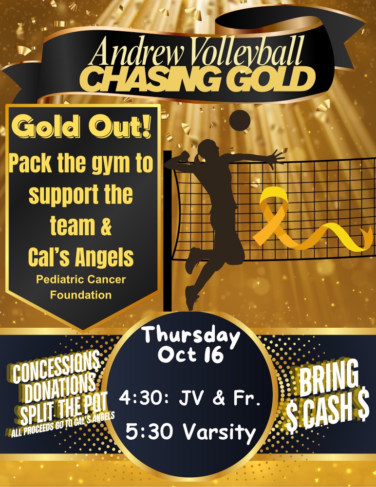 Today is the day to PACK THE GYM! Wear your gold. Bring Cash for concessions, donations, and split the pot.