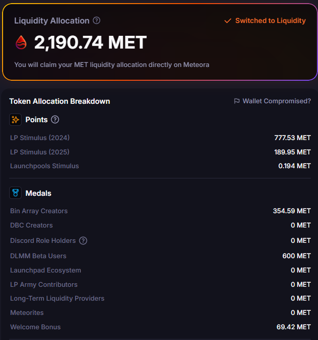 CryptoBlairo's tweet photo. The second biggest I have ever got, thanks @MeteoraAG for this very kind airdrop https://t.co/igjYjsUtUt