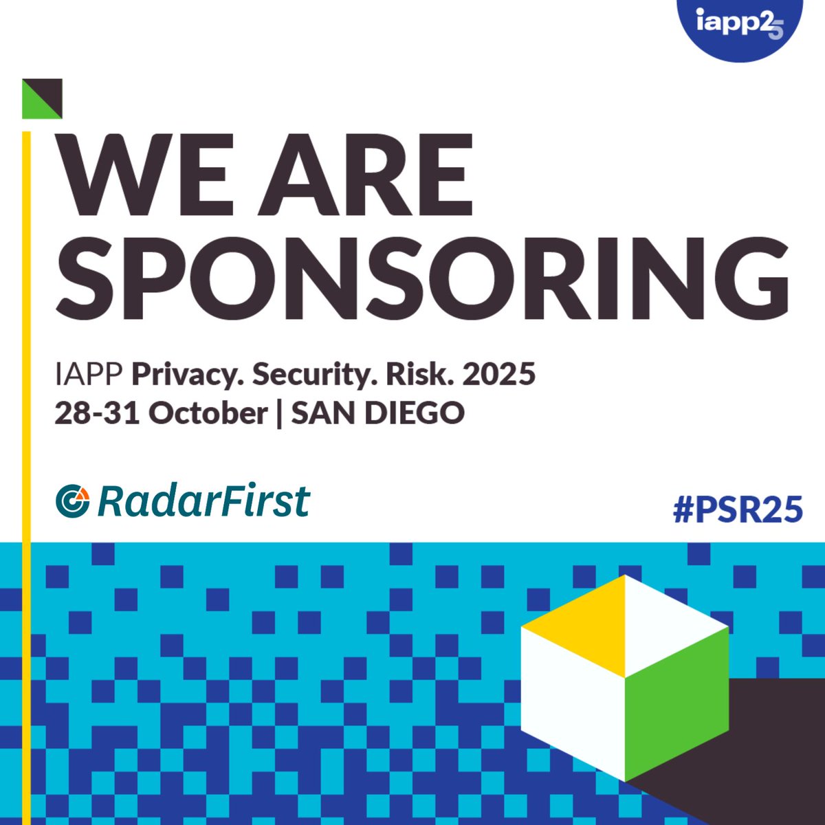 <a href="/radarfirst/">RadarFirst</a> is proud to sponsor IAPP's Privacy. Security. Risk. 2025! 🎉 

Join us in #SanDiego as industry leaders explore the intersection of privacy, AI governance, and cybersecurity law, all to help your digital responsibility operations run smarter and stronger.

#IAPP