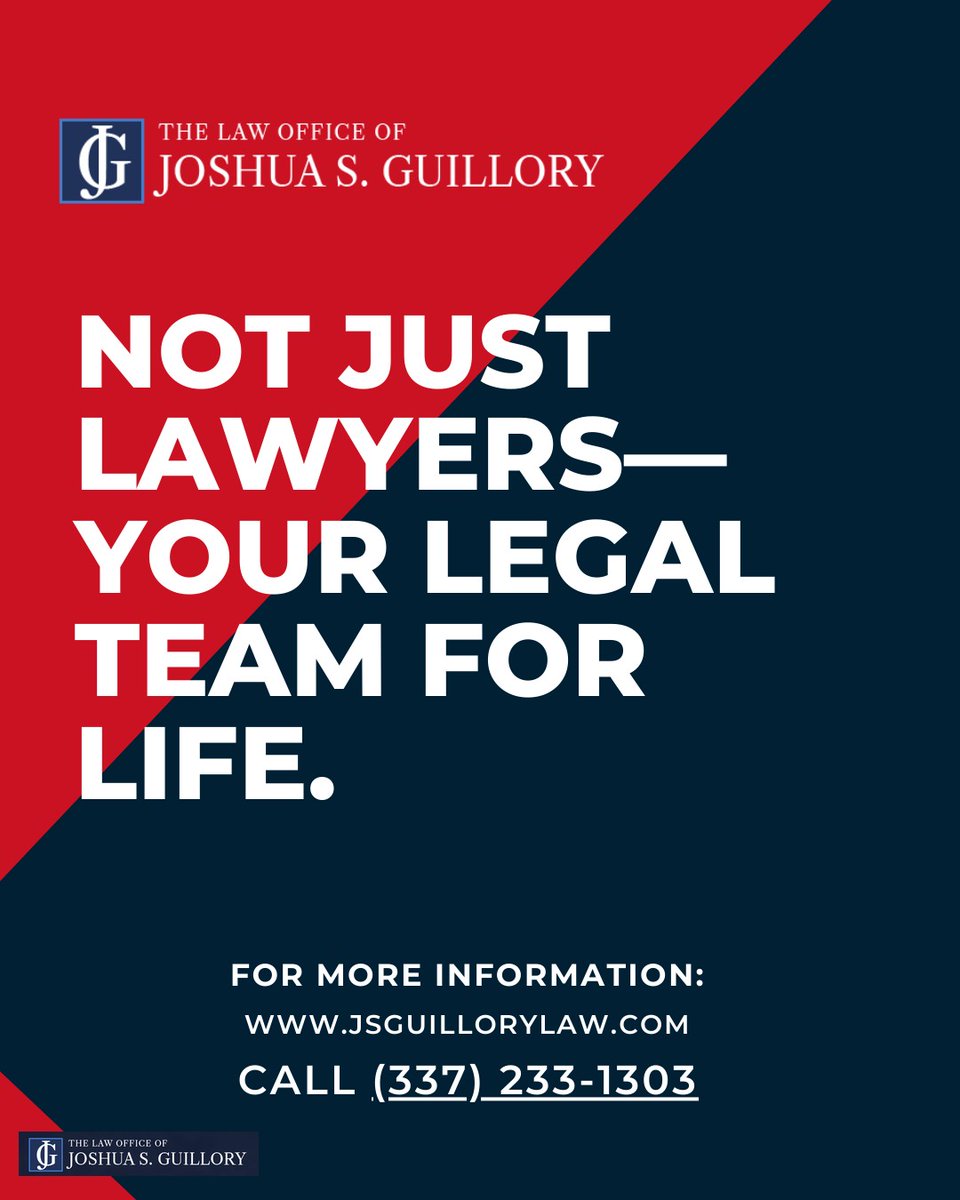 JGuilloryLaw's tweet image. When you need legal help, trust a team that's focused, responsive, and experienced. We deliver courtroom strategy &amp;amp; client care in every case. 🔍⚖️ Learn more: jsguillorylaw.com #LegalTeam #ClientSupport #LafayetteAttorney #ResultsDriven #TrustedCounsel #CommunityLaw