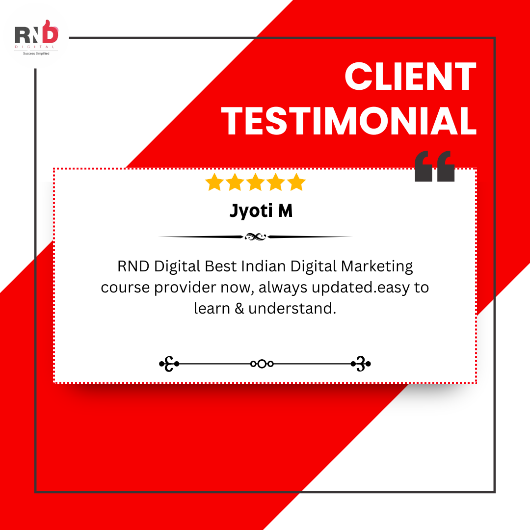 digital_rnd's tweet image. 🌟 “RND Digital is the best Indian digital marketing course provider — always updated, easy to learn &amp;amp; understand!” 💬

📞 +91 8339818888 | 🌐 rnddigital.in

#DigitalMarketingCourse #RNDdigital #Mumbai