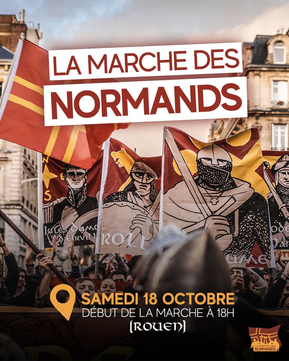 🟡🔴 MARCHE DES NORMANDS 2025

Vous l’avez aimée l’an dernier? Vous allez l’adorer cette année ! La Marche des Normands fait son retour en 2025 !

📆 Rendez vous au pied de la tour Jeanne d’Arc à partir de 17h45 ce samedi 18 octobre à Rouen !