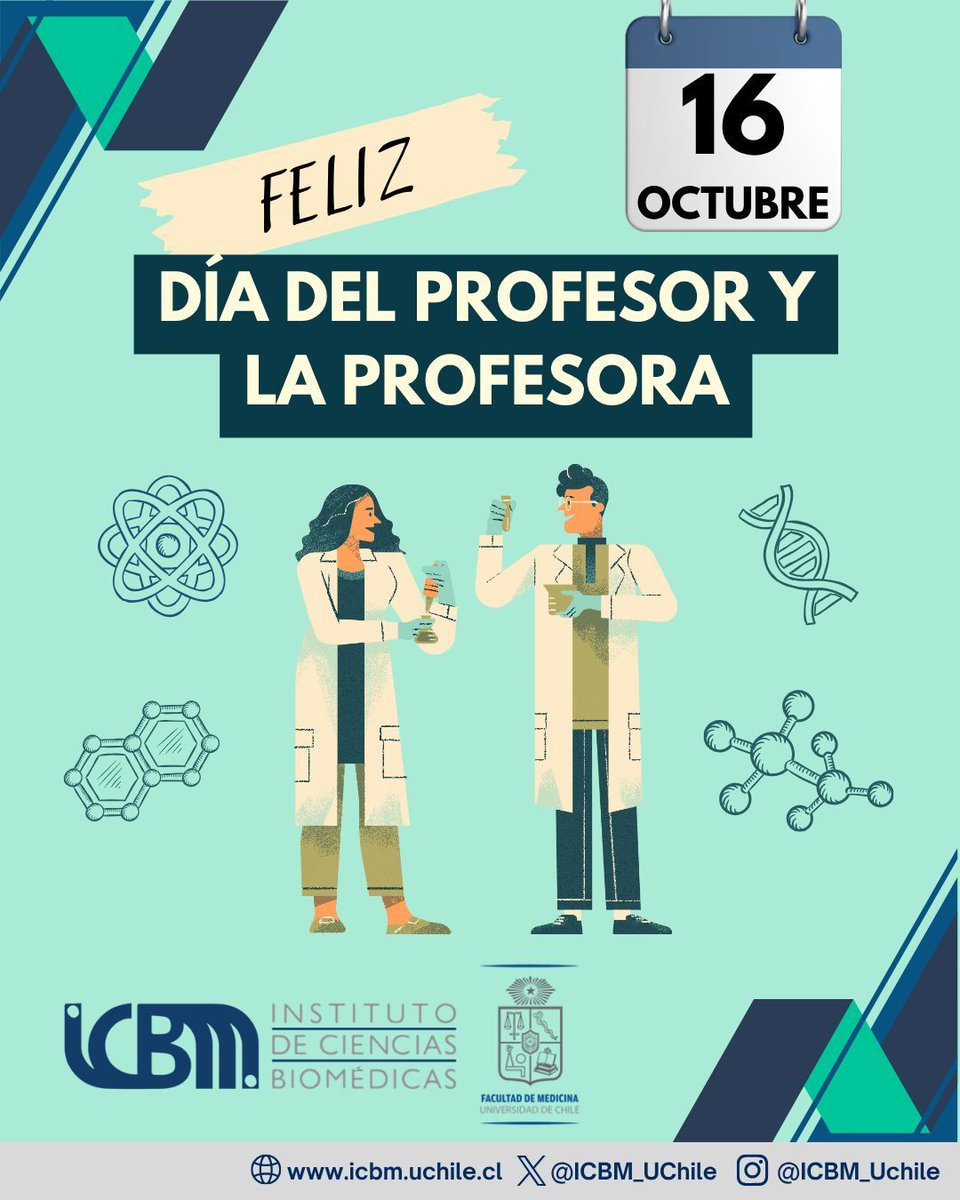 👩‍🏫 En el Día del Profesor/a, la Dirección y el Comité de Bienestar del ICBM reconocen la labor de quienes forman con compromiso y vocación a las y los profesionales que contribuyen al desarrollo científico y a la salud de Chile. 💙
#DíaDelProfesor #ICBM #UChile #Educación
