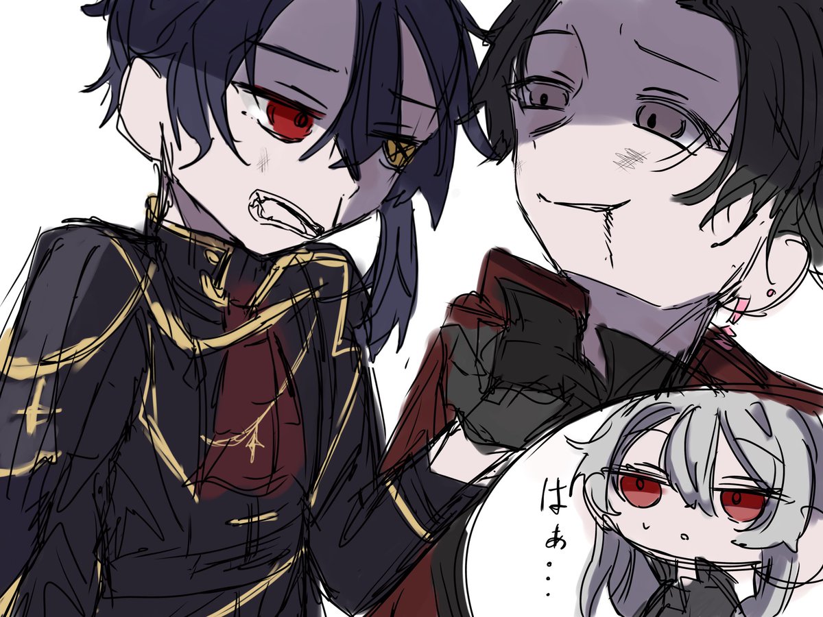 身内しか描いてませんたまにうちの子かいてるけどももももも