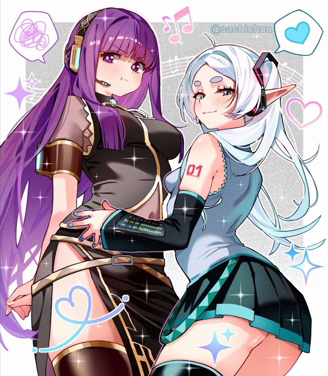 Frieren as Miku and Fern as Luka 🤍💜