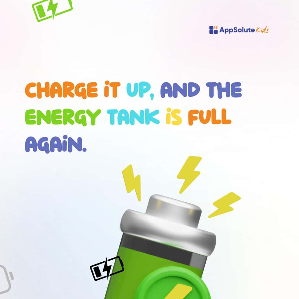 Appsolute_Kids's tweet image. Your phone’s battery is like its energy tank. The more you use it, the faster it empties.
That’s why it needs a refill every now and then!

#kidsandtech #techforkids #learningisfun #curiouskids #smartlearning #funfactsforkids #digitallearning #scienceforkids #funtechfacts