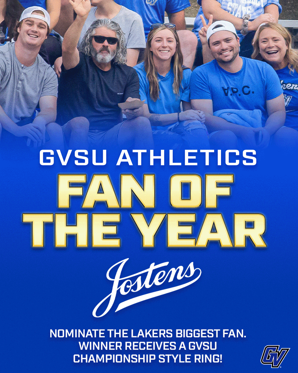 Do you know someone who lives and breathes for the Lakers? Someone who never misses a game and brings the energy? We want to celebrate them — nominate the best Laker for GVSU Fan of the Year! 🏆

Nominations are now open — gvsulakers.com/sb_output.aspx…

#AnchorUp | #ReadyForMore