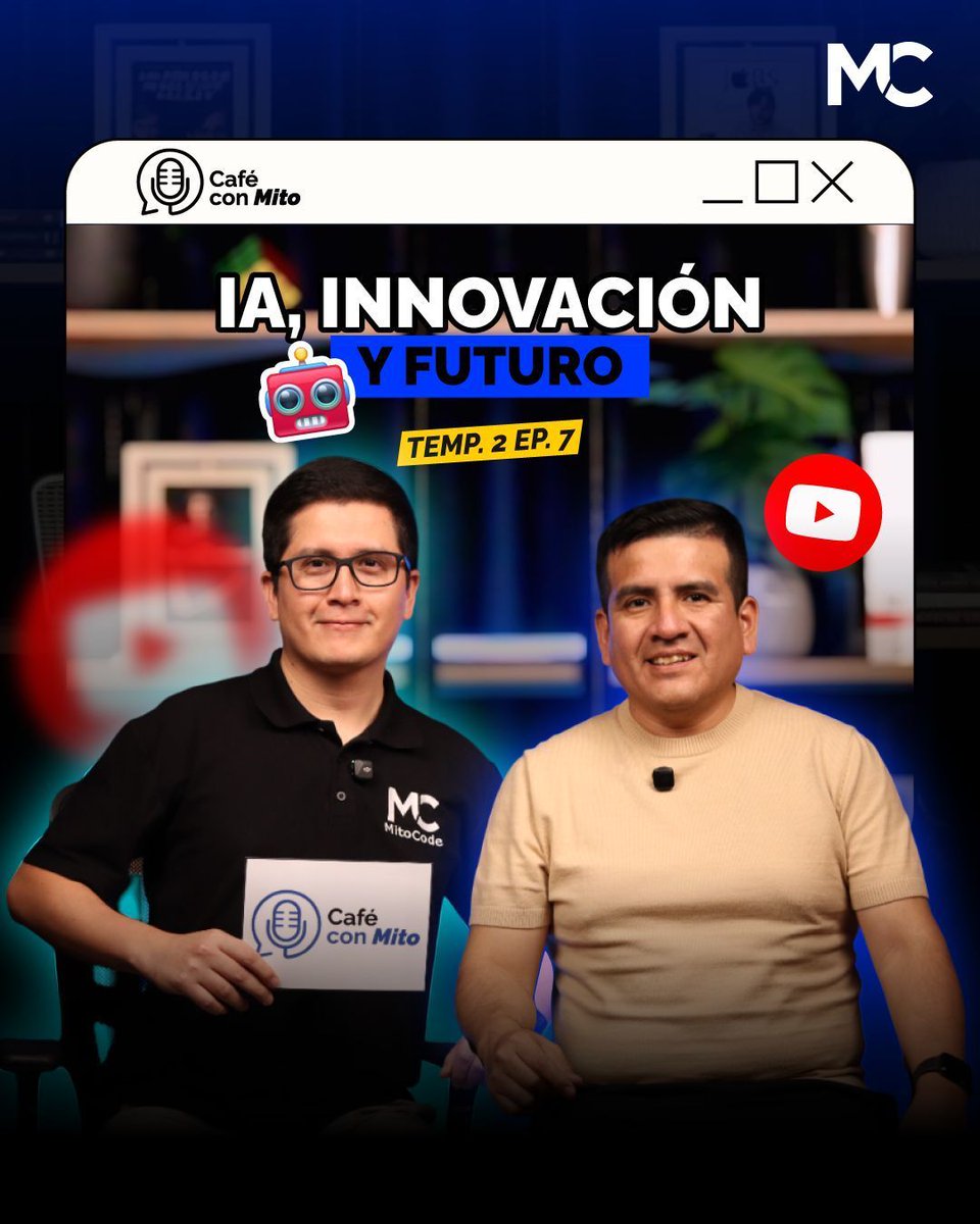 mitocode's tweet image. En Café con Mito 🎙️☕ conversamos con Lennin Cenas 🤖, Microsoft MVP en Inteligencia Artificial y consultor en transformación digital, sobre cómo la IA está impulsando la innovación y definiendo el futuro tecnológico 🚀
🎬 Ya disponible:
buff.ly/pGId0qh
#mitocode