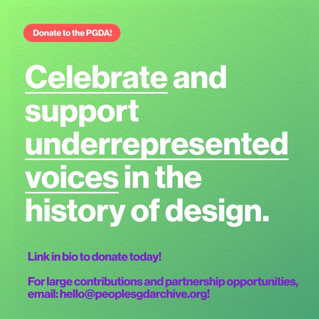 📚 Help us write the history of design! The PGDA is a crowd-sourced archive that captures the stories, artifacts, and movements that shaped our field. By donating, you’re not just giving money—you’re helping preserve history for generations to come.

Please donate today!