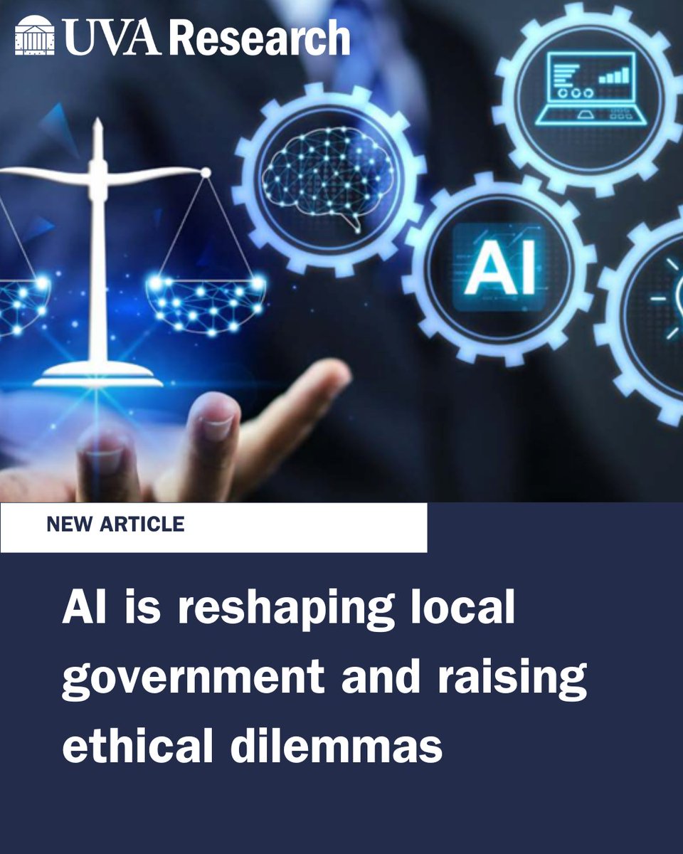 UVAResearchNews's tweet image. Renée Cummings of @UVADatascience explores how AI is reshaping local governance—and why ethical oversight is urgent.
📍 Transparency. Accountability. Public trust.
🔗 ow.ly/K09B50Xc0Ut
#AIethics #ResponsibleAI #PublicInterestTech #UVAResearch