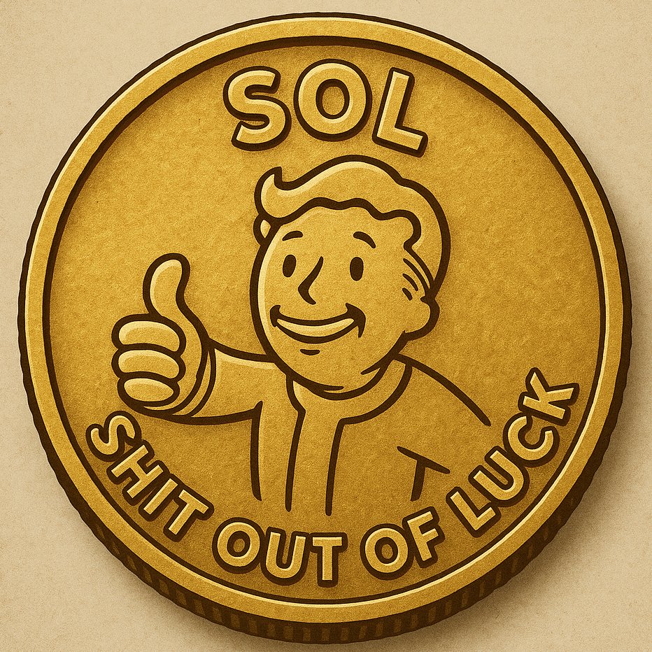 SolaCoinDev's tweet photo. Get your entry in for the meme coin contest for
($SOL) Shit Out of Luck to qualify for the $10 in Solana.
We have 5 Entries so far!
Winners announced tonight 10/17/2025
#Memecoincontest #Meme #ShitOutofLuck https://t.co/wmQsbfj8nM
