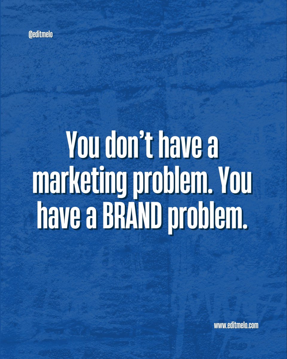 editmelo's tweet photo. You don’t have a marketing problem — you have a brand problem.
If your visuals and message aren’t aligned, no amount of ads will save it.
📞 Complimentary 15-min Brand Strategy Call → https://t.co/w9423j0lts https://t.co/F4pBnlKFdQ
