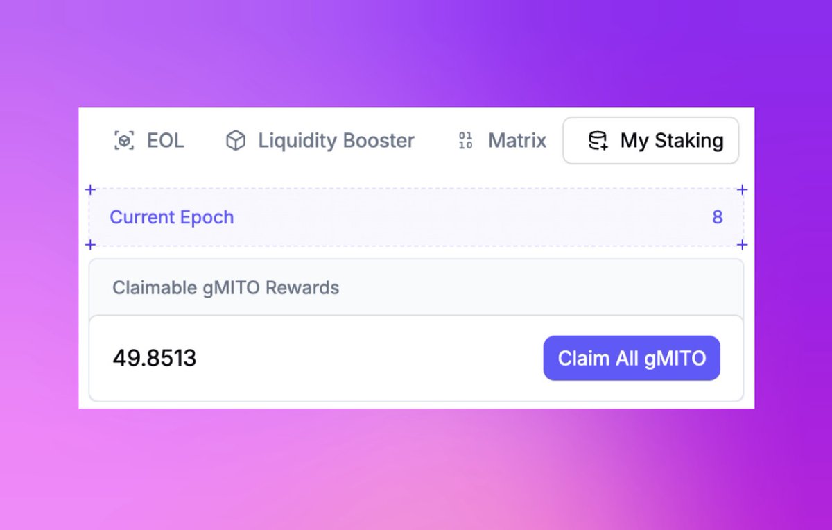 Epoch 7 Rewards - Claimed✅

gMito has been accumulated and is now waiting to unleash the governence power of Mitosis

What would you like to see as the first proposal?