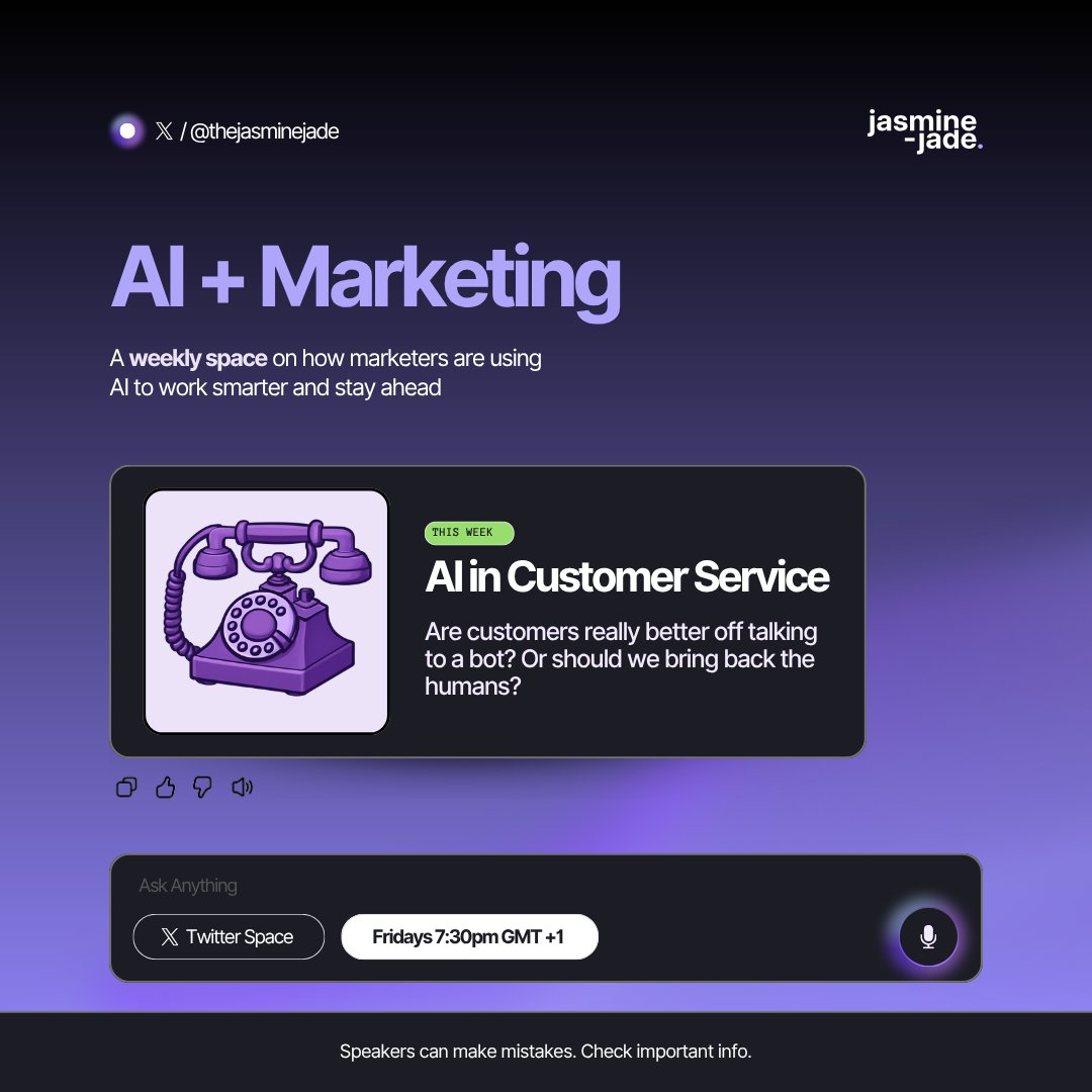All your favorite brands are transitioning to AI customer service, but deep down, you still just want to talk to humans.

Where’s the middle ground? Let’s talk about it this Friday.
