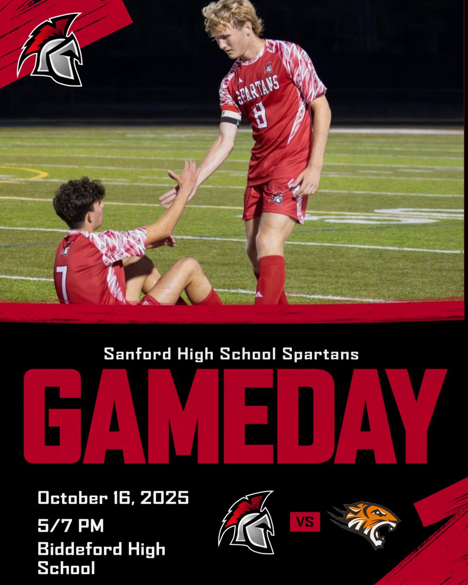 Good luck to the Boys Soccer Team as they play the Biddeford Tigers. Jv at 5:00 pm, Varsity at 7:00 pm.