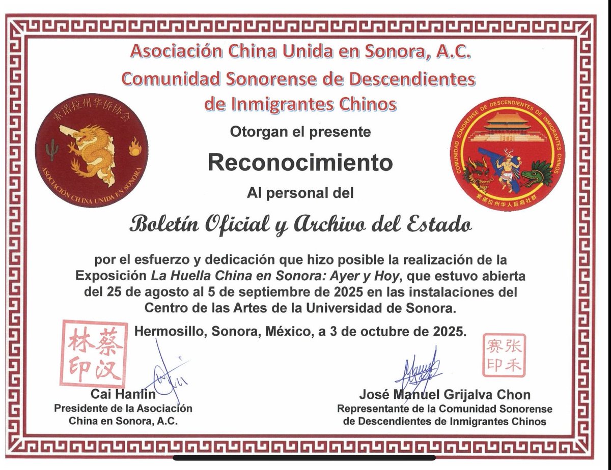 En estos cuatro años ha sido un gusto trabajar con ellos en la recuperación de la memoria histórica y fomentar así el mejor entendimiento entre las diversas culturas, que con su presencia hacen rico culturalmente a nuestro estado.

¡Gracias!

#AGES #Sonora