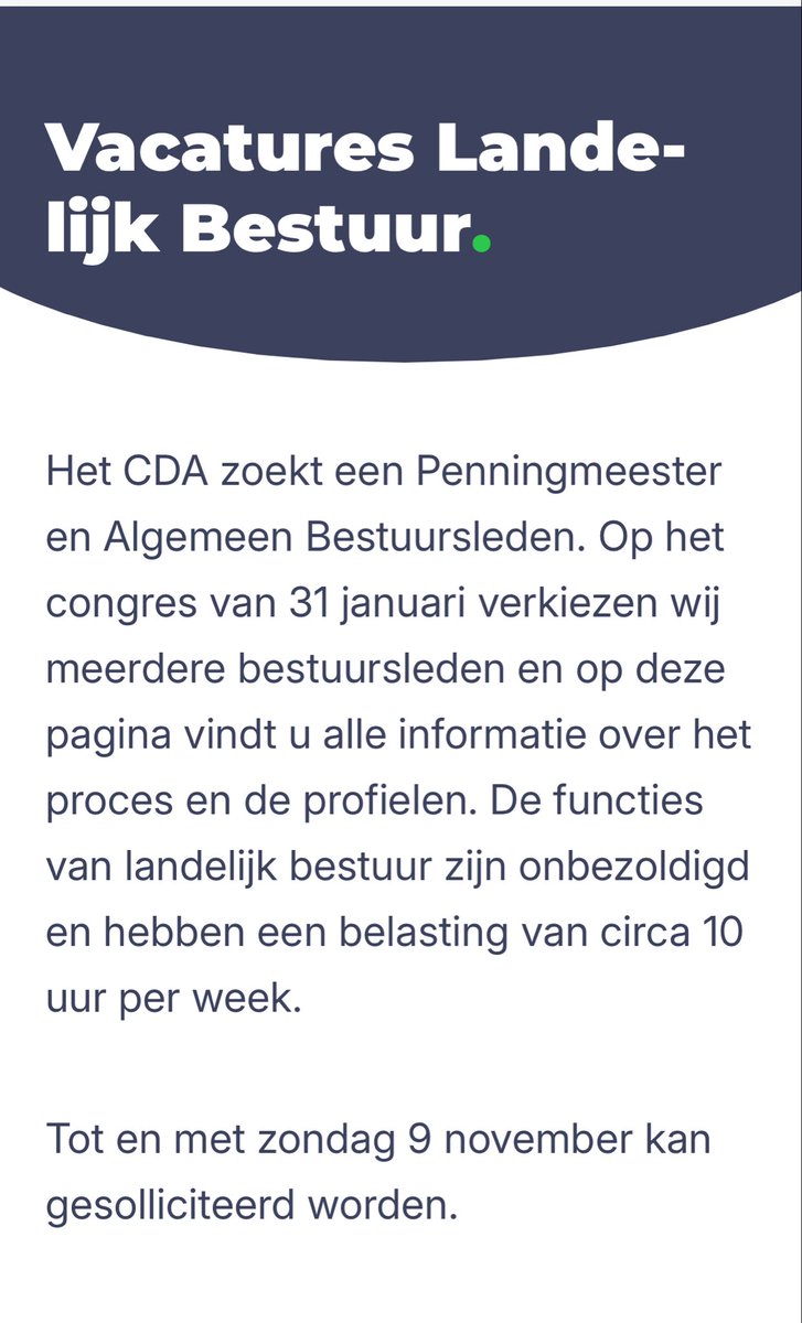 Zie voor meer informatie onze website: 

cda.nl/vacature-lande…