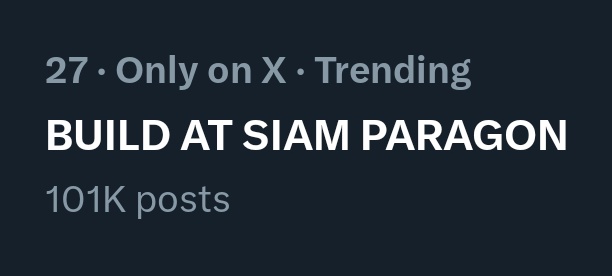 Finally, we reached 100k tweets 🥳🥳

Congratulations everyone 👏 

BUILD AT SIAM PARAGON 
#SiamParagonBIFW2025xBuild
<a href="/JakeB4rever/">BIU.</a> #BuildJakapan