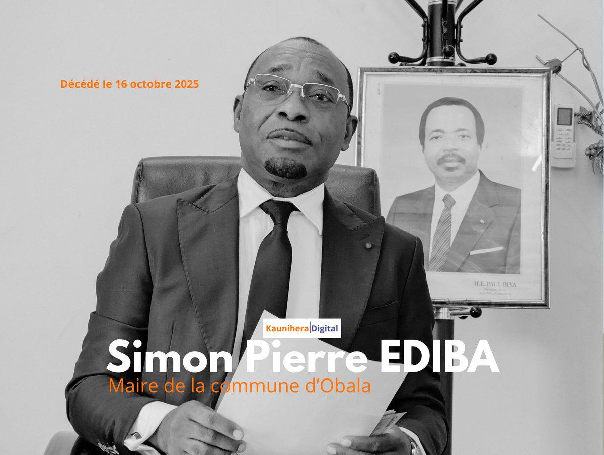 kaunihera's tweet photo. La commune d’Obala en deuil suite au décès de son maire Simon pierre EDIBA.
#Cameroun #Obala #Mairie #SimonPierreEDIBA https://t.co/rAIBJyiJkJ