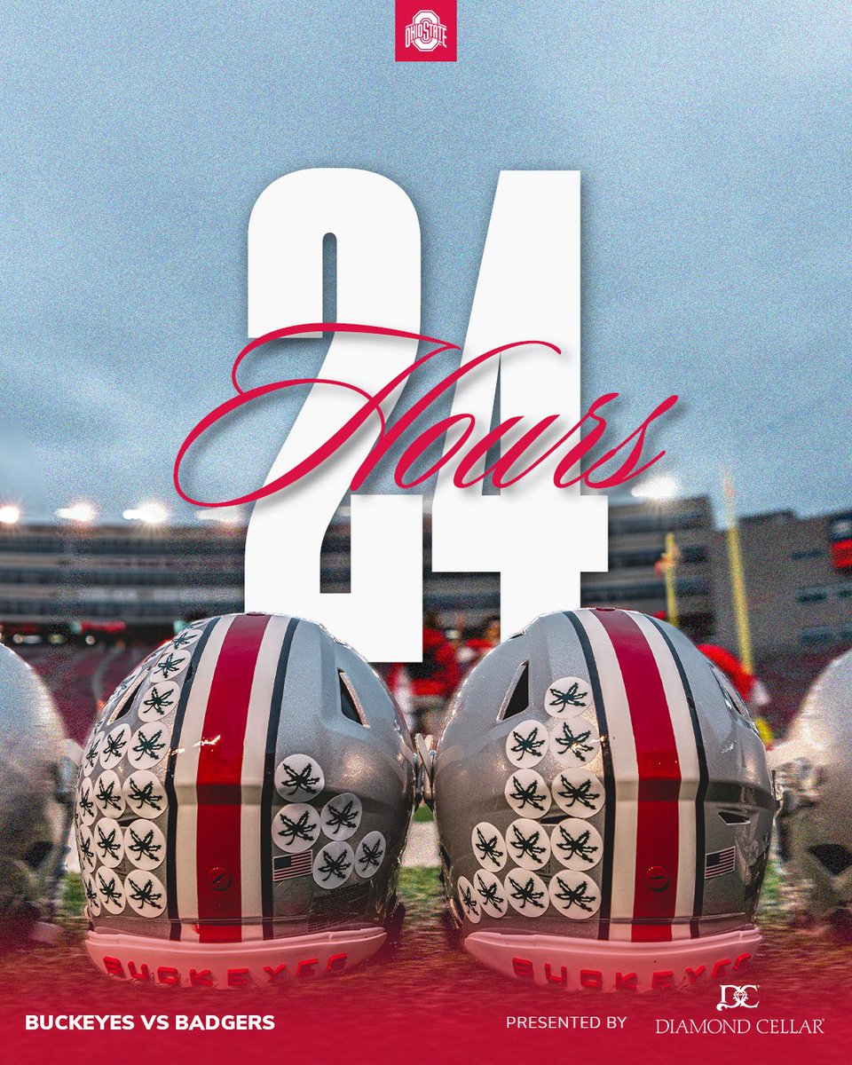 OhioStAthletics's tweet image. 𝟮𝟰 𝗛𝗢𝗨𝗥𝗦 ⏰🏈

@OhioStateFB at Wisconsin 

#GoBucks | Diamond Cellar