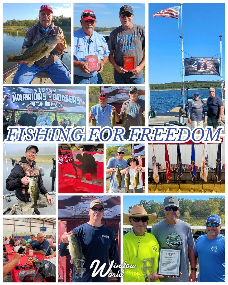 WindowWorldSTL's tweet image. For 12 years Window World of St. Louis, Columbia and Kansas City has proudly supported the Annual Fishing for Freedom event at Truman Lake, honoring wounded veterans with a weekend of camaraderie and fishing. It’s one of the many ways we give back to those who’ve given so much💙