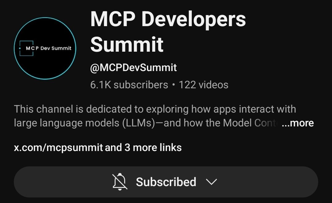 ts2_coder's tweet image. If you want to know the latest news and live sessions about MCPs, check out this youtube channel! @MCP_Community @mcpsummit