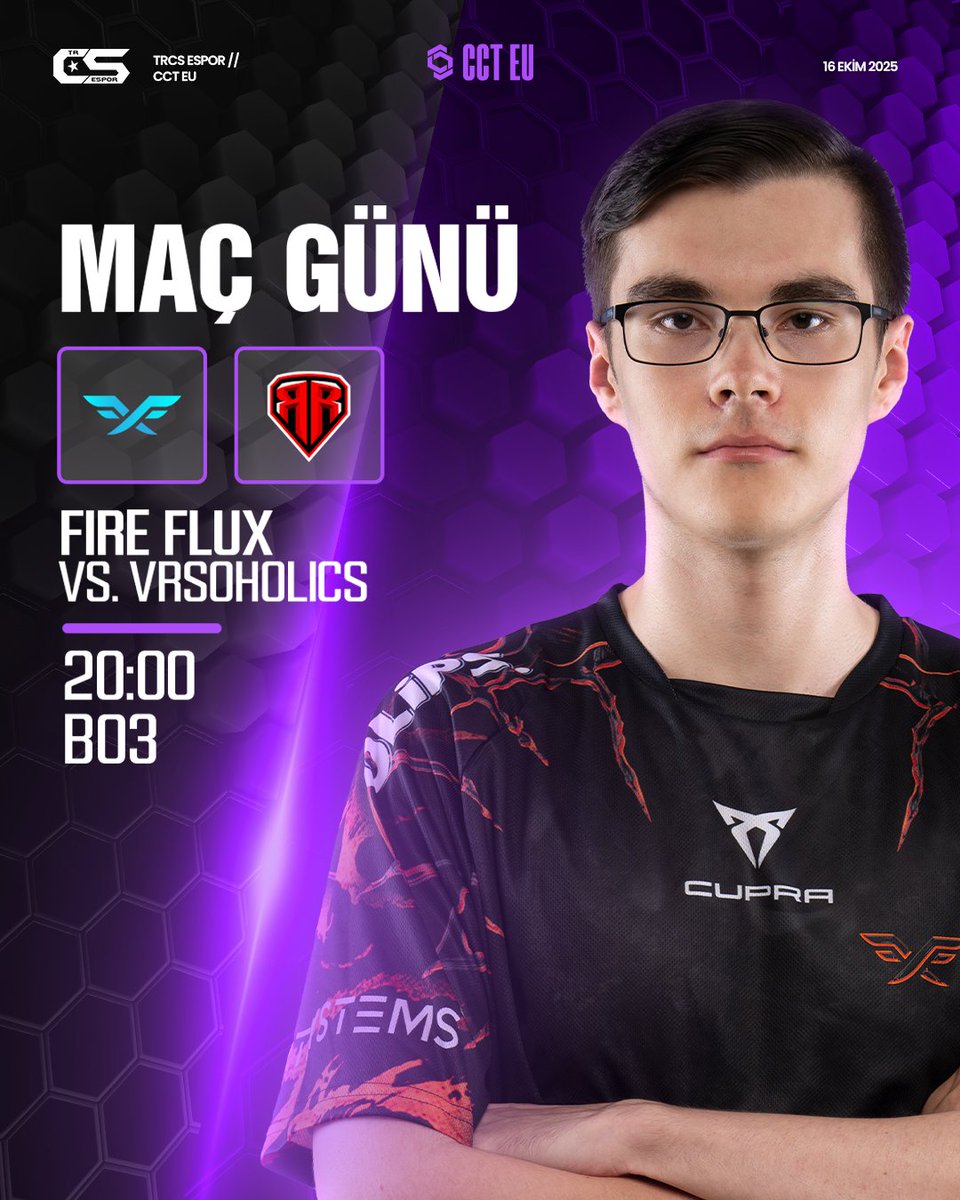 trcsespor's tweet image. 🏆 Fire Flux, CCT EU Serise 9'un Play-In aşamasında RUBY ile Playoff'a çıkmak için mücadele edecek!
🗺️ BO3
🕞 20:00
📺 kick.com/CCT_EN