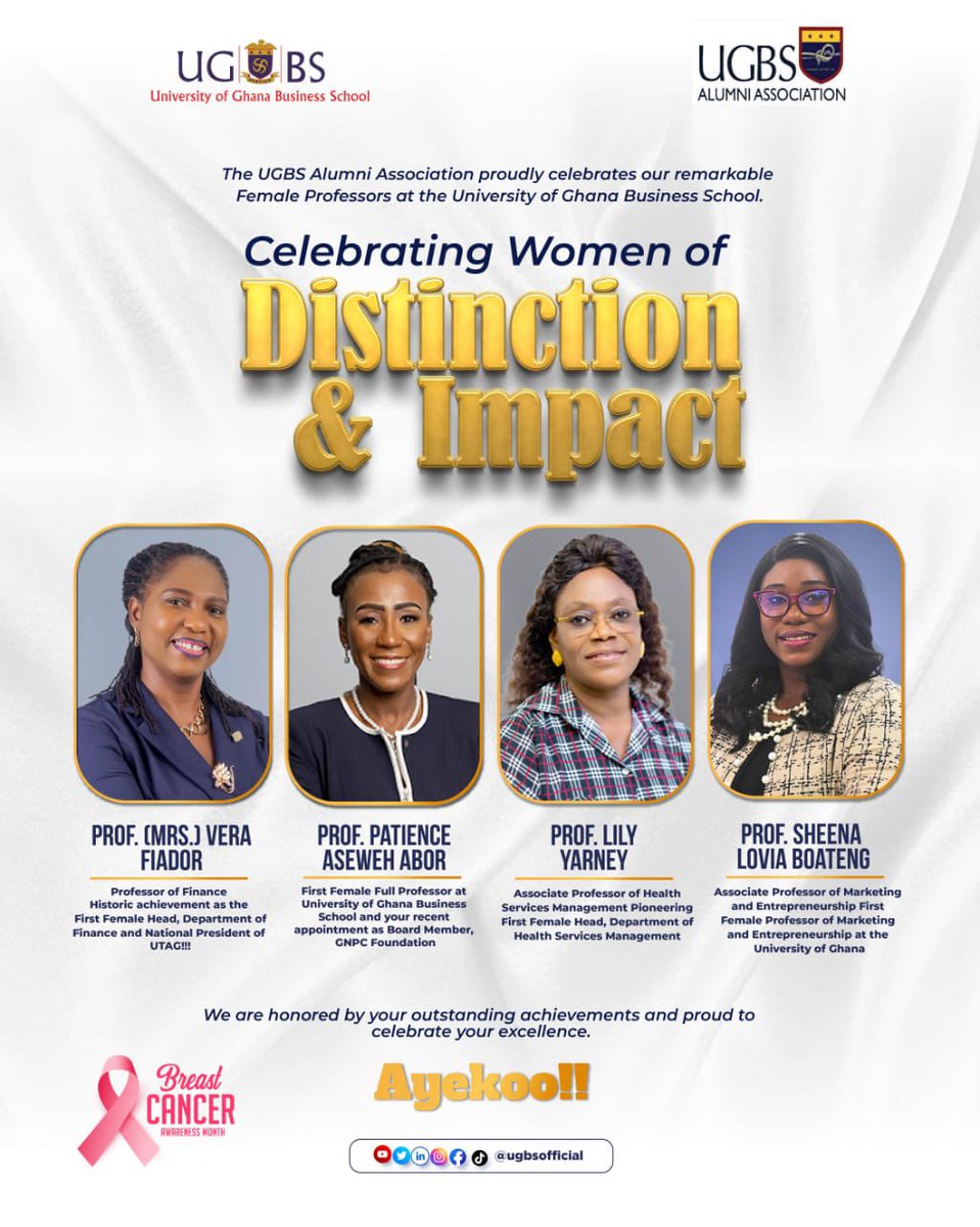 AsieduMends's tweet photo. Here’s to the women shaping minds, breaking barriers, and redefining excellence at UGBS! 
We celebrate your distinction, dedication, and impact. https://t.co/FPkP2wcHTN
