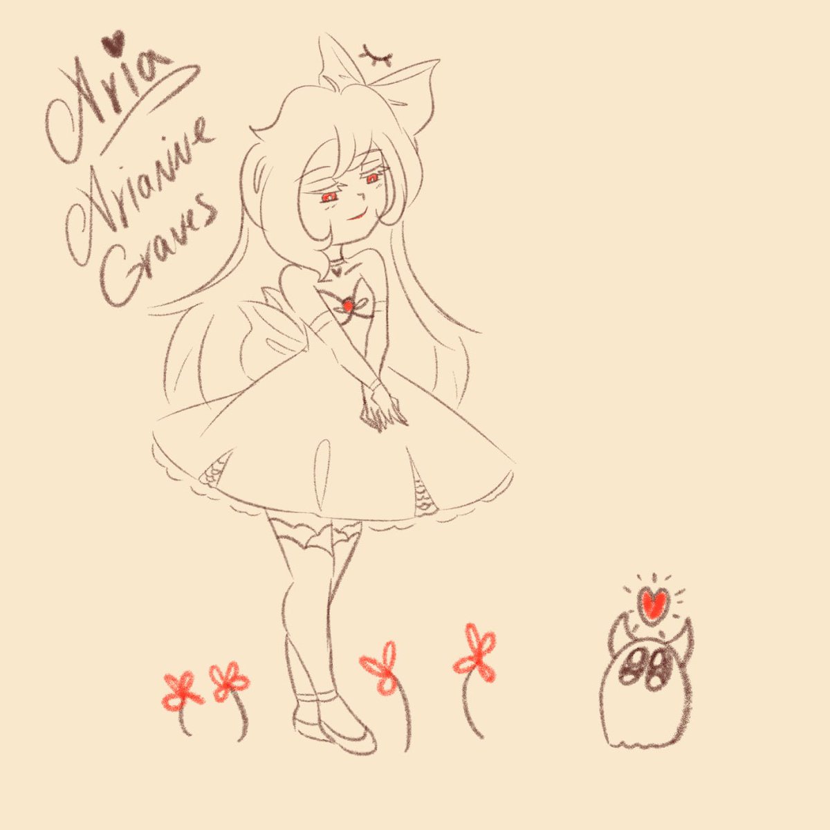 Little red flower and Kiwi