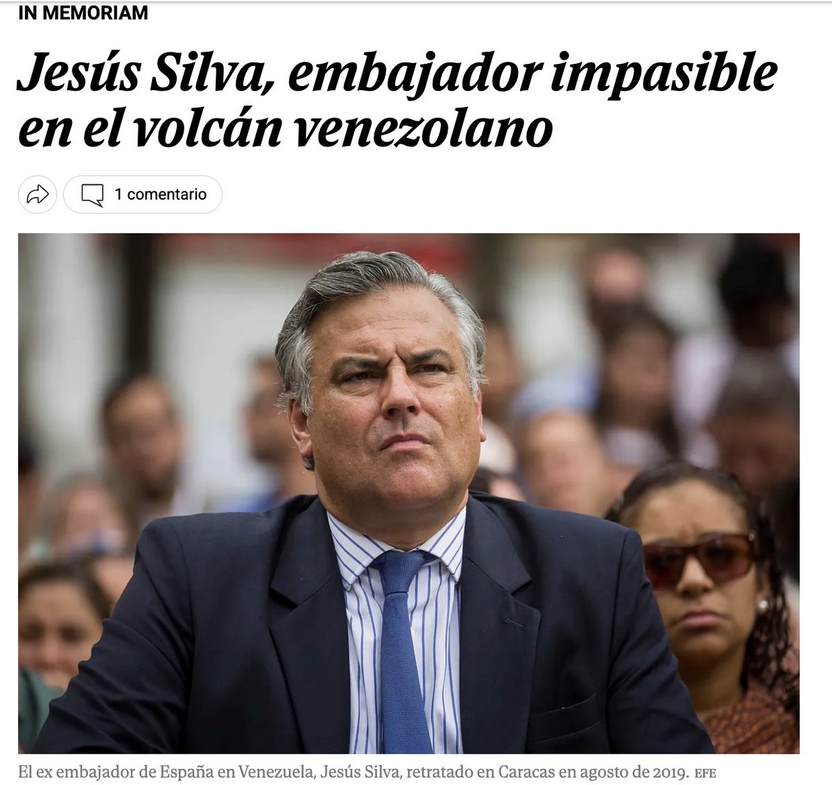 Cuando las palabras no quieren salir porque arrastran demasiado peso... En el adiós a Jesús Silva, el mejor embajador posible, de otros tiempos, que parecía salido de una novela de Graham Greene... El adiós a <a href="/jesussilvaf/">Jesús Silva</a>, el amigo que siempre demostró que lo era...