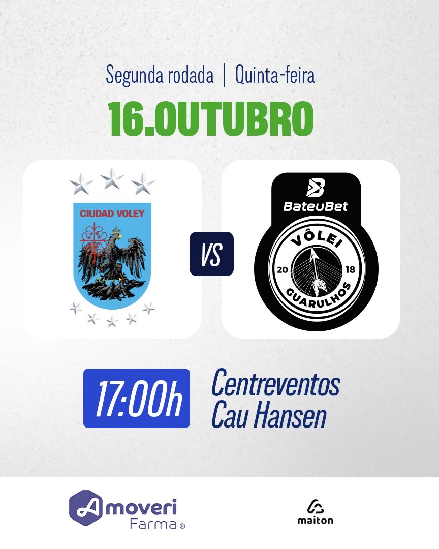 #LVA Hoy debutaremos en la 2° edición del torneo de Joinville 🆚 Vôlei Guarulhos.

🕦17:00 hs
📺 Transmite desde Youtube: Joinville Vôlei

#VamosCiudad 💙