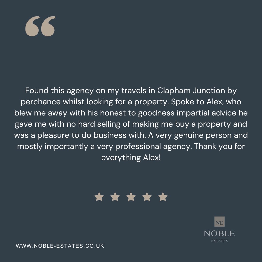 Another great review for the team at Noble Estates.

If you are also looking for expert advice, get in touch:

T| 020 7498 8600
E| info@noble-estates.co.uk