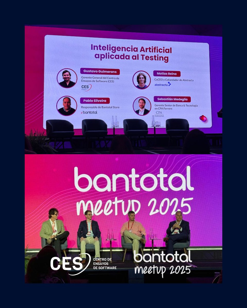 ces_com_uy's tweet photo. ¡Agradecemos la invitación a @Bantotal y les saludamos por el gran evento! 👏🏼
#softwaretesting #ces21años #expertosentesting https://t.co/XOxwfQqJHY