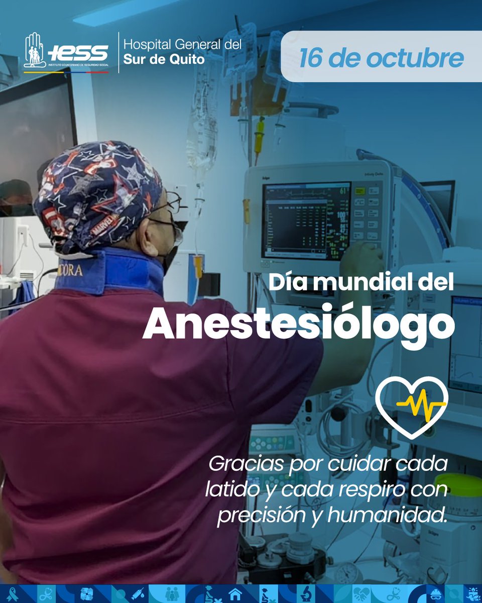 IESSHQSUR's tweet photo. #ESSteInforma | 💙 Rendimos homenaje a quienes brindan seguridad y confianza en cada cirugía.

Reconocemos la labor del anestesiólogo, profesional clave en el cuidado de la vida. 🩺

#DíaDelAnestesiólogo #SaludDeCalidad https://t.co/XJ6oIXWrc6