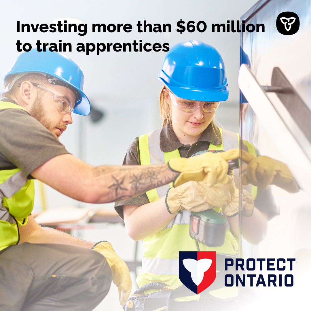Our government is investing more than $64 million to increase apprenticeship training capacity and to make it more affordable to enter an in-demand career.
 
Together, we’re making sure workers are getting the certifications they need to land better jobs with bigger paycheques.