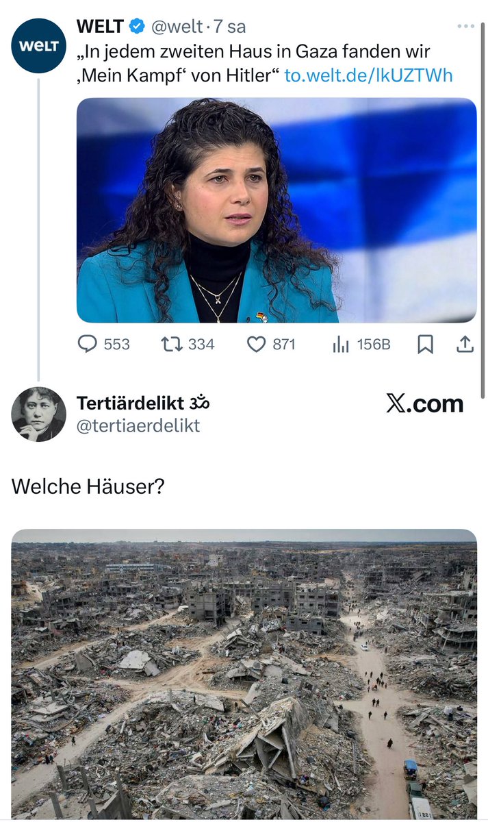 İsrail Dışişleri Bakan Yardımcısı “her iki evden birinde Hitler’in ‘kavgam’ kitabının arapçasını bulduk” demiş. Almanın birisi de sormuş, “hangi evden?”