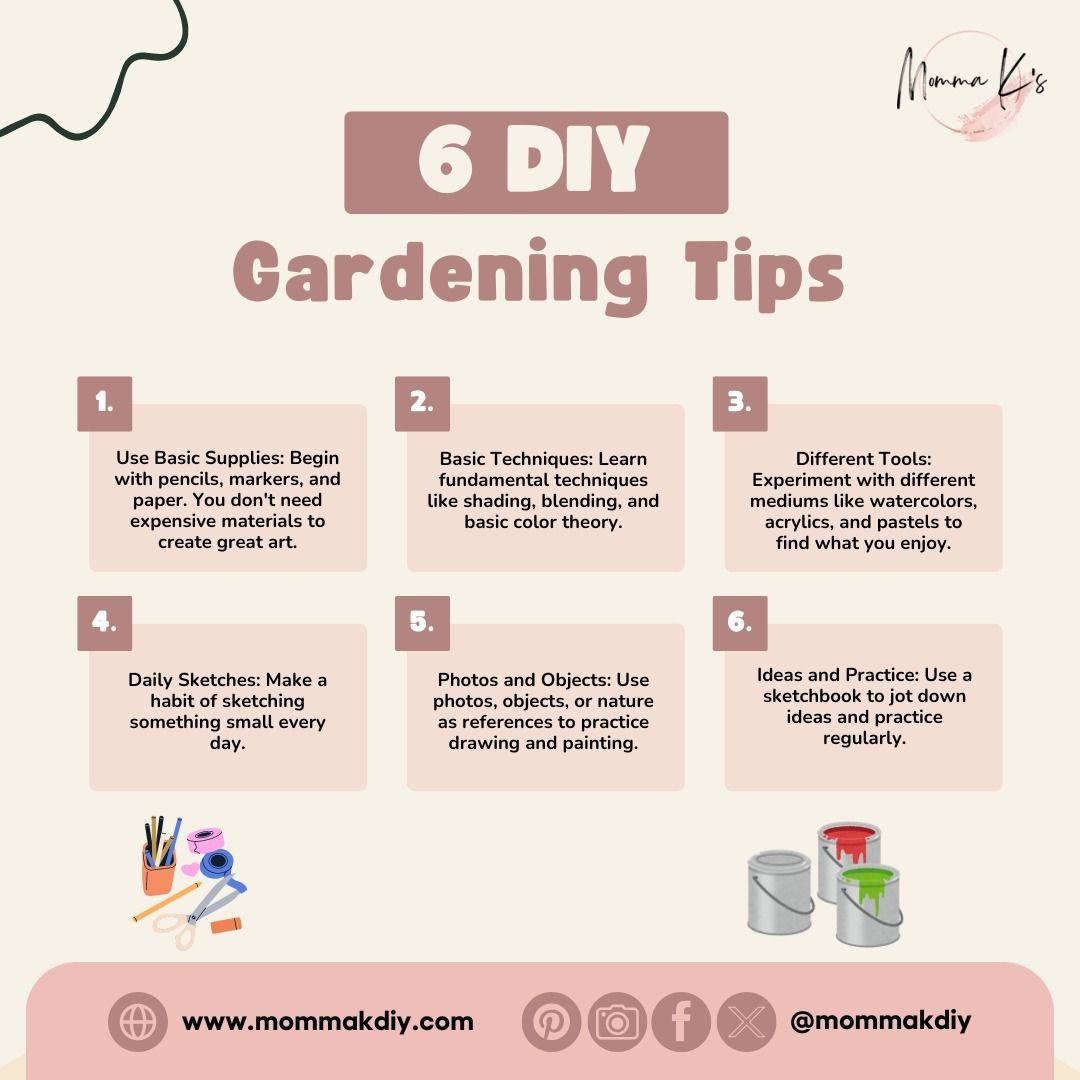 🌱 6 DIY Gardening Tips for Beginners! 🌱 Start Small: Begin with easy-to-grow plants like herbs and succulents. They’re low-maintenance and perfect for beginners. #DIYHomeLandscaping #GreenLiving #HomeGardenTips #BalconyGarden #ContainerGardening