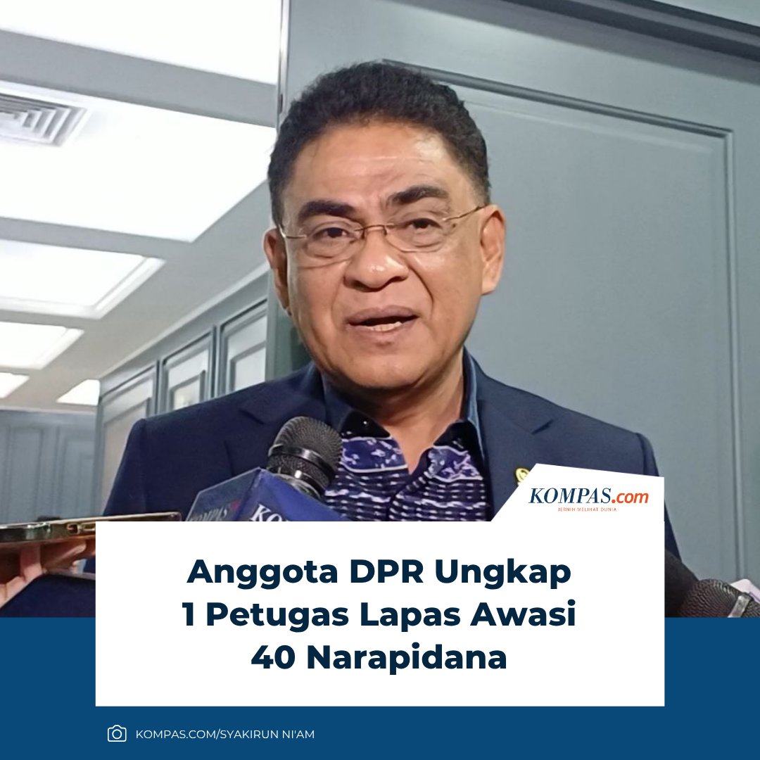 kompascom's tweet image. "Tadi juga disampaikan, seorang petugas lapas itu harus mengawasi 40 orang gitu. Nah, ini juga satu hal gitu. Tapi, itu Indonesia secara keseluruhan,” kata Wakil Ketua Komisi XIII DPR RI Andreas Hugo Pareira.
Sumber: nasional.kompas.com/read/2025/10/1…
| #Napi #Lapas
