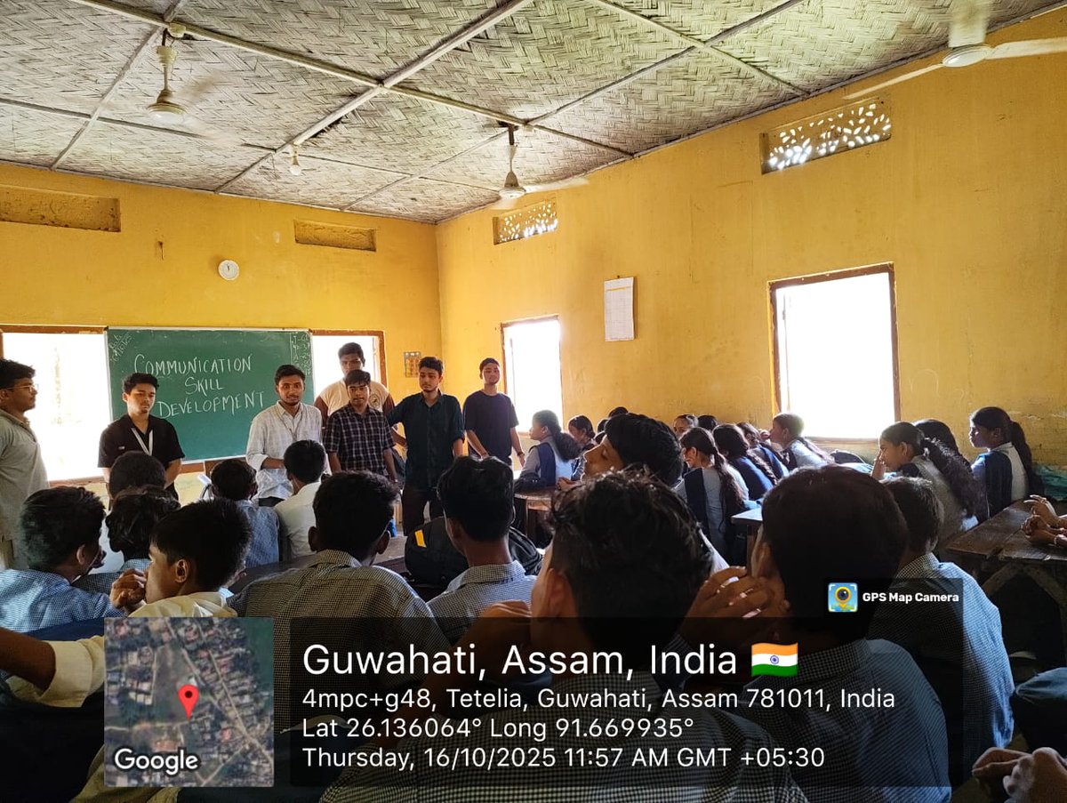 ASTU_NSS's tweet photo. 📅 16/10/2025
Communication Skill Development Awareness Program
📍 Tetelia High School
Organized by NSS ASTU (Campus Unit) to enhance students’ communication &amp; interpersonal skills.
👥 ~20 volunteers
PO: Ms. Sanjukta Sarma
@nss_rdguwahati @NSS_ASTU @_NSSIndia https://t.co/4iPAkwECap