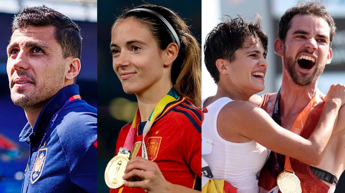 partidazocope's tweet photo. 🏆 Aitana Bonmatí, Rodri, Álvaro Martín y María Pérez se llevan los Premios Nacionales del Deporte

🇪🇸 También han sido galardonados Lamine Yamal, Ricardo Ten, Rebeca Andrade, The Ricky Rubio Foundation y la @SEFutbolFem 

📻 #PartidazoCOPE https://t.co/WCGjYs49qu