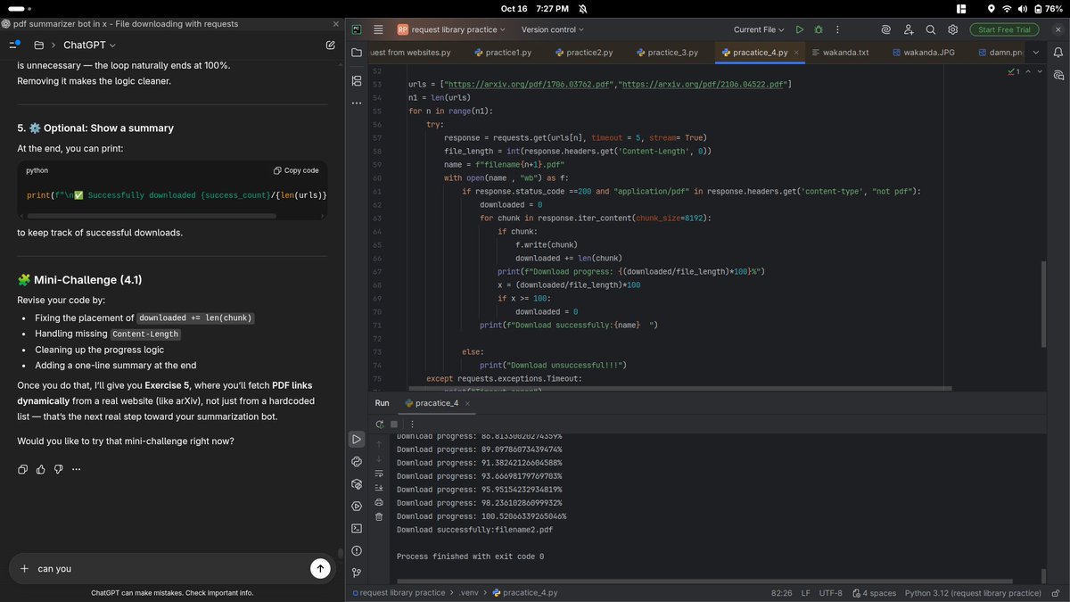 0Yisak's tweet image. Today I was just reviewing and trying to debug errors and Chatgpt gave me mini-exercises so that I can add features to my code.
#pythonprogramming