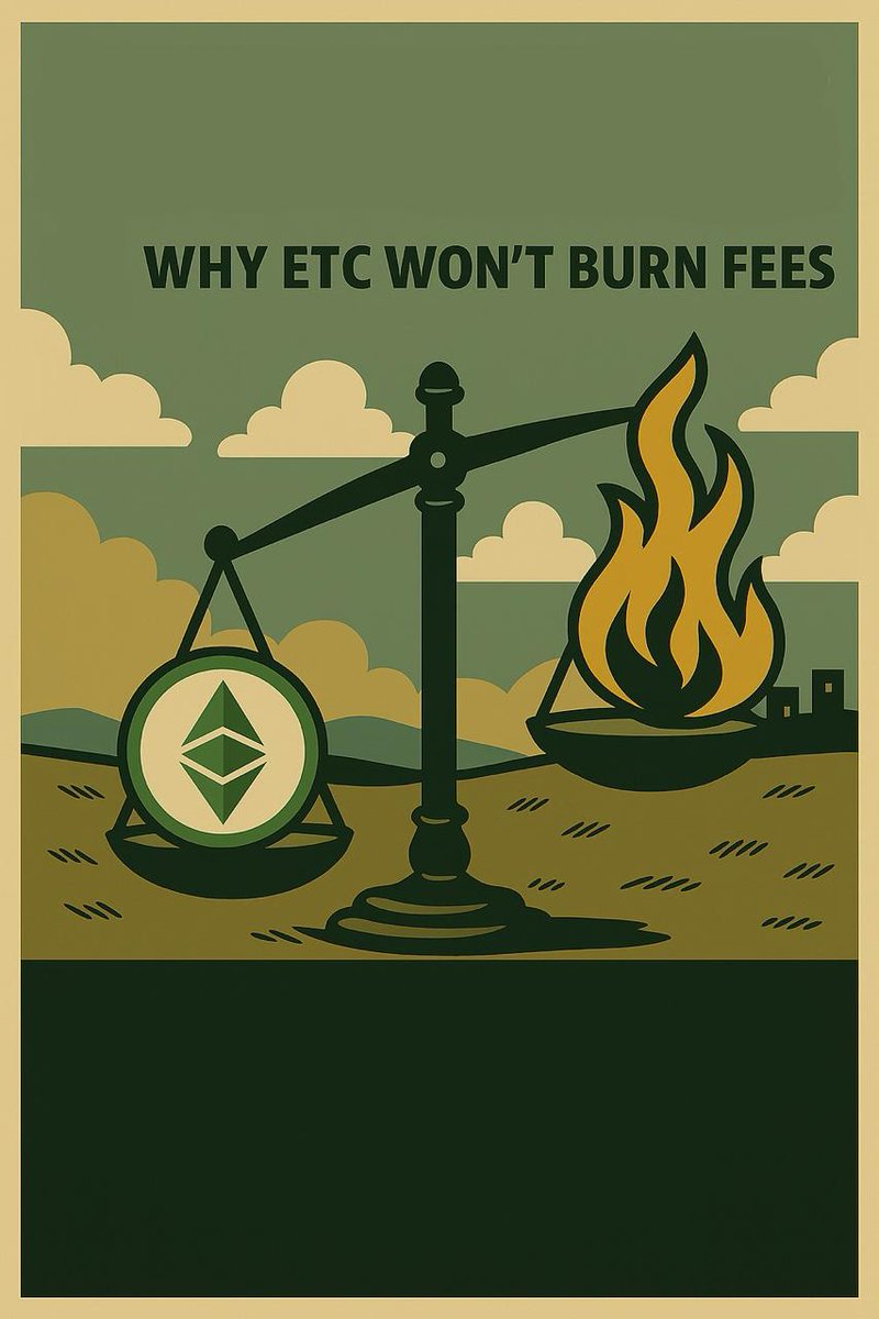 ETCGrantsDao's tweet photo. 🧵 Beyond Burn: The ECIP-1559 Evolution
2️⃣ Why ETC Won’t Burn Fees

Unlike #Ethereum, #ETC is exploring alternatives to full fee burning.

With $ETC’s fixed emission curve (ECIP-1017), burning or locking fees away would weaken the miner incentives that secure the network.

Instead, the community is testing a smoothing model (L-curve) that redistributes base fees across multiple future blocks.

⚖️ Balance > Burn