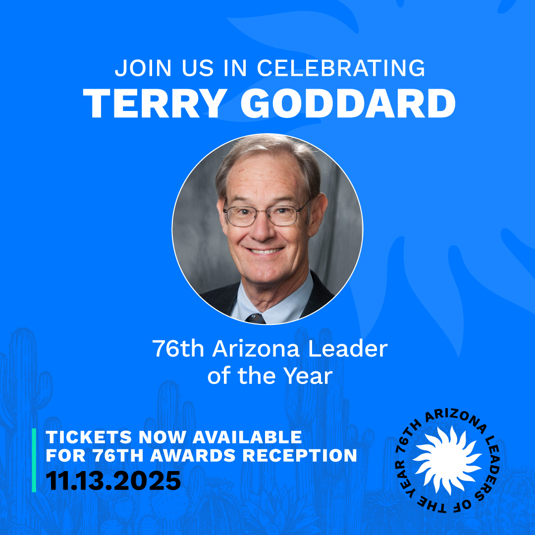 We’re honoring Terry Goddard, one of the #76AZLY! ✨ From reforming Phx City Council to restoring Monroe Street Abbey, Terry’s leadership has shaped AZ. As President of @caparizona, he’s guiding our state’s water sustainability. 💧Celebrate on Nov. 13 👉 vleads.org/76tix