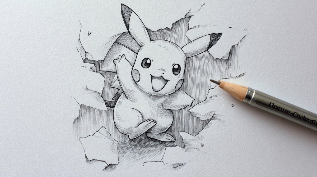 CharaspowerAI's tweet image. 🚨PromptShare🚨
PENCIL DRAWING

A pencil drawing of [character or object] [breaking through / emerging from / interacting with] [a paper surface or cracked wall], in the style of a tattoo sketch on white paper. Black pen and pencil only, with [one specific element] in [a vivid…