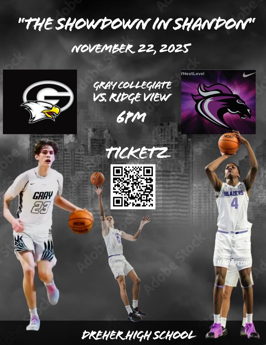 LostLettermen's tweet image. ⭐️THE STARS WILL BE IN SHANDON⭐️
🧨🧨"The Showdown in Shandon"🧨🧨
📅Gray Collegiate (SC) vs. Ridge View (SC)📅
🏀Levi Ball (GC) Commitment: Kennesaw State🏀
🏀CJ Moore (RV) Offers- Wake Forest, Cal, Charlotte, etc.🏀
🎫No Tickets Sold at the Door🎫
⬇️Click the Link below for…